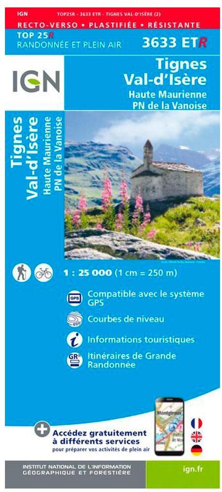 IGN  - 3633ETR Tignes, Val-d'Isère, Haute Maurienne, Parc national de la Vanoise - Résistante - Carte
