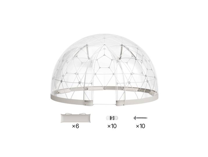 SucceBuy Tente Dôme de Jardin Extérieure Transparente, Tente Bulle Géodésique Résistante aux Intempéries avec Fenêtre pour Jardins, Patios et Camping