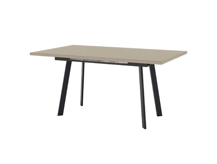 Ausziehbarer Esstisch Santis 160 x 75 x 90cm Schwarz/Grau/Taupe Eckig