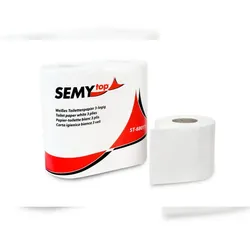 Plock GmbH Toilettenpapier SemyTop - 3-lagig - hochweiß - 64 Rollen - 9,6 x 11 cm