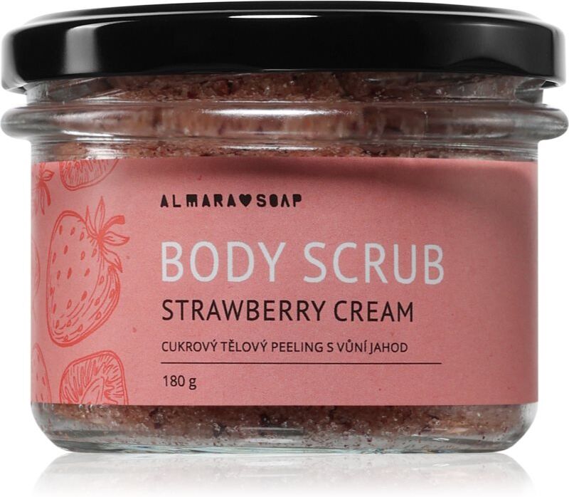 Almara Soap Body Scrub sugar body scrub for cellulite with aroma Strawberry Cream 180 g