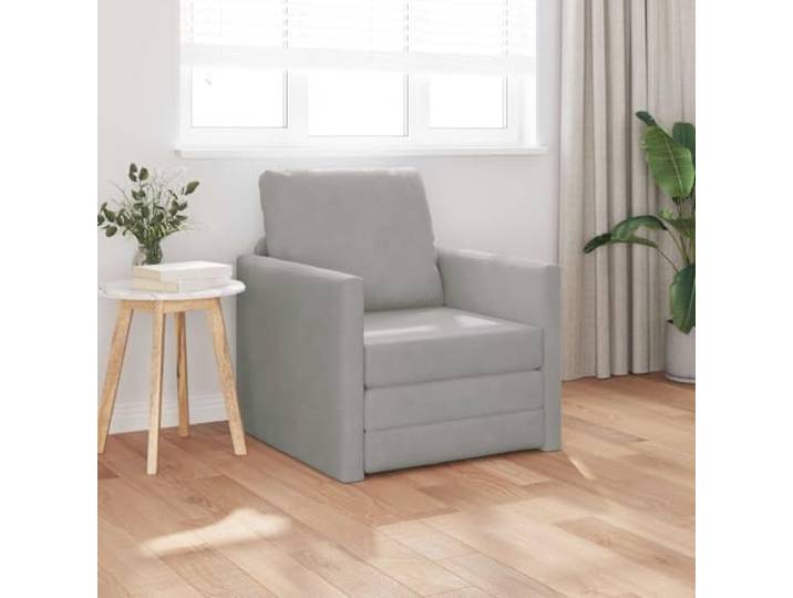 KTHLBRH Schlafsofa hellgrau 74 x 77 x 81 cm Samt Manueller Umbau, Rahmen aus Sperrholz, Polsterung aus Schaumstoff, 2-Sitzer