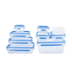 emsa Frischhaltedosen  9er-Set  Clip & Close ¦ transparent/klar ¦ Kunststoff