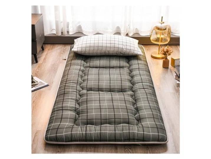TVANTRUXIS Japanische Futon-Matratze aus Baumwoll-Polyester Mehrere Größen for das Schlafzimmer im Camping-Schlafsaal: Japanischer Tatami-Stil(Olive Green,150x200cm)