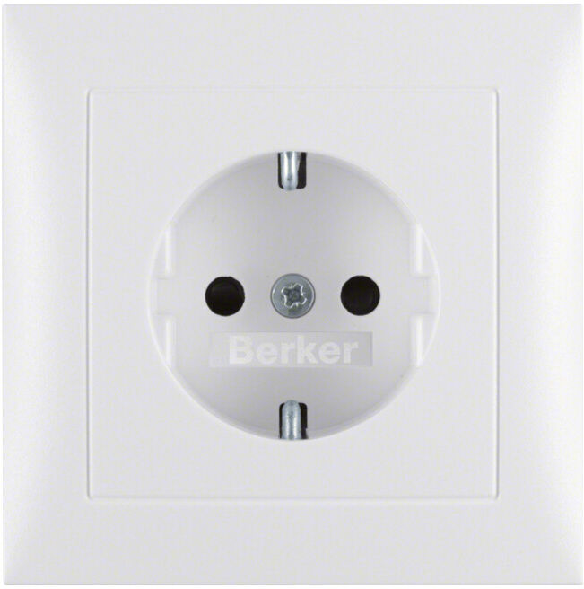 Berker Prise Schuko pws/mat avec plaque de recouvrement 47229909 (47229909)