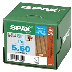 SPAX Terrassenschrauben »T25 Zylinderkopf Edelstahl A2« 5 x 60 mm 100 Stück silber