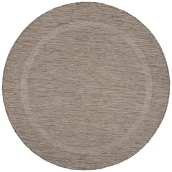 Balkonteppich Einfarbig Wetterfest Waschbar Strapazierfähig Terrasse Garten Rund Braun 200x200 cm – ALSTER von Kadima Design