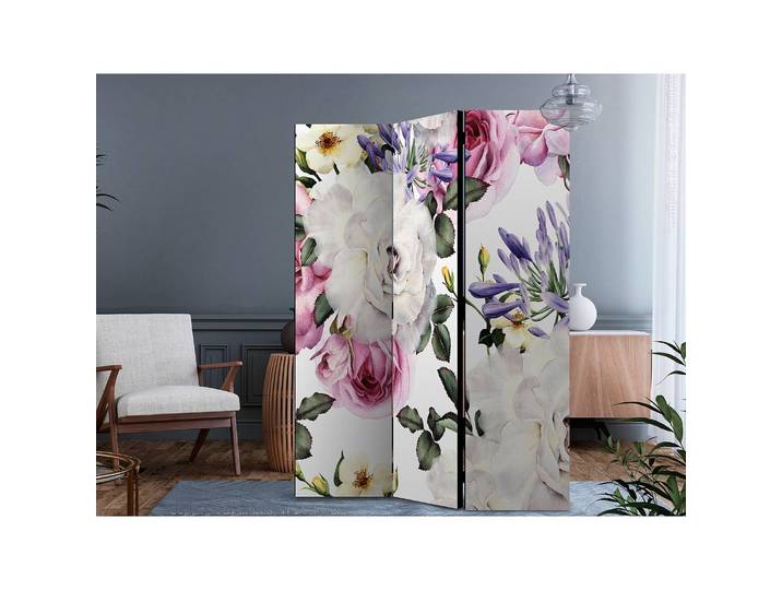 Paravent Floral Glade Polaire Multicolore 135 x 172 x 3cm 3 éléments