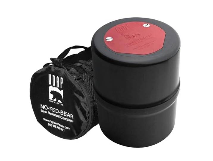 NO-FED-BEAR UDAP BRCWC Aufbewahrungsbehälter für Wandern, Camping, Rucksackreisen, Jagd, mit Tragetasche, 2 Liter, 20,3 x 25,4 cm