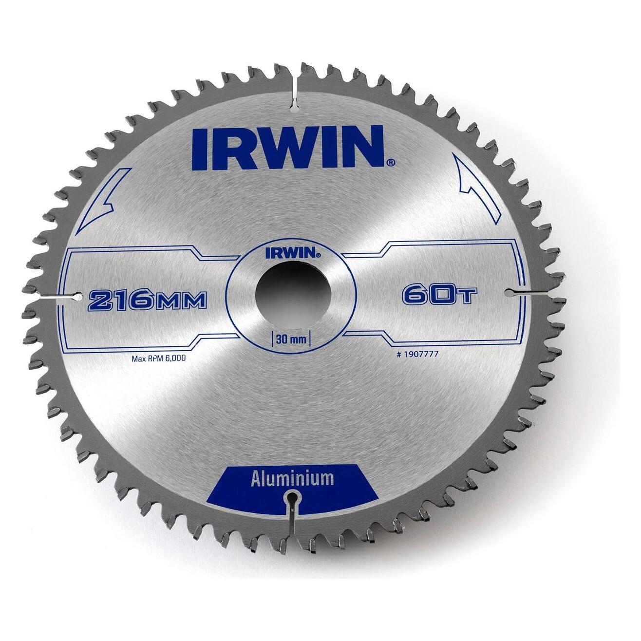 Irwin IRW1907777 216 x 30 mm 60Teeth Professional Kreissägeblatt Aluminium (1907777)