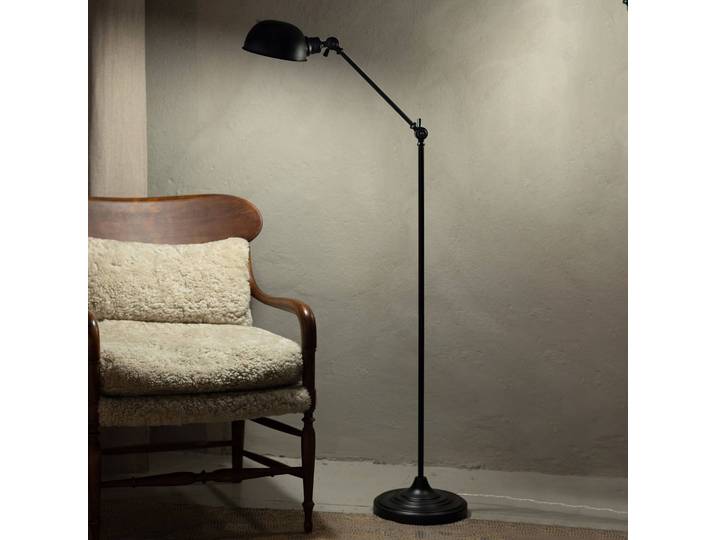Markslöjd Stehlampe Portland, schwarz, für Wohn- / Esszimmer, Metall, Stehlampe