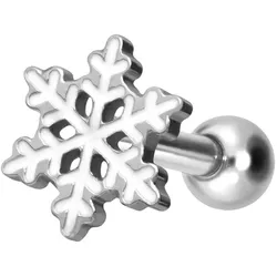 Titan Ohrpiercing mit Innengewinde SCHNEEFLOCKE