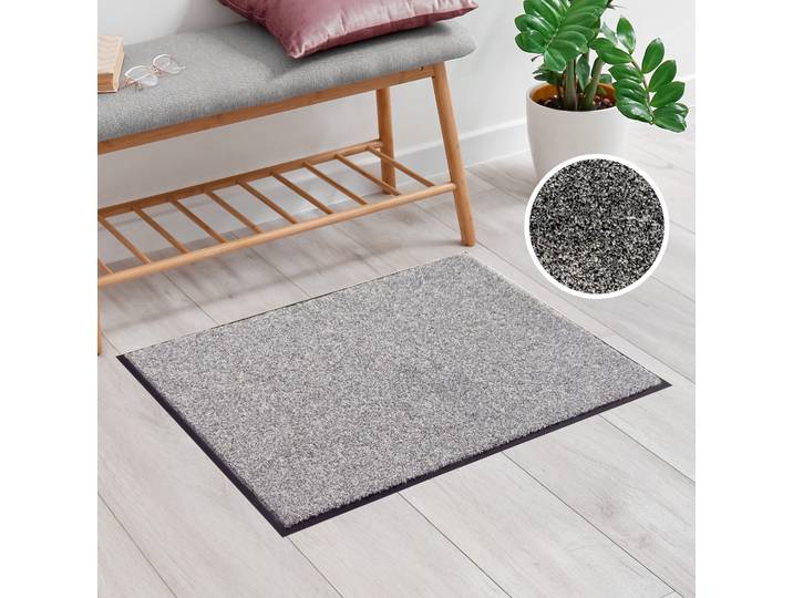 Fußmatte OTTO HOME Vianne, Schmutzfangmatte Indoor, für Hausflur und Eingangsbereiche , grau, B:60cm H:10mm L:80cm, Kunstfaser, Teppiche, Fußmatte, Eingangsmatte, rutschfeste Unterseite, meliert, waschbar