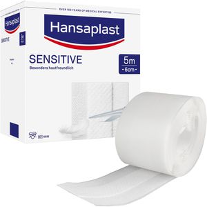 Hansaplast Pflaster Sensitive, 1 Rolle, sensitiv, atmungsaktiv, 5m x 6cm