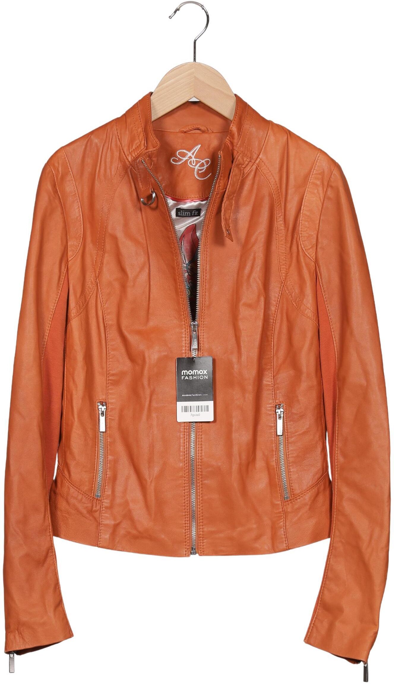 Arma Damen Jacke, Orange, Gr. EU 38 (IT 44), Leder / Synthetik - Second Hand