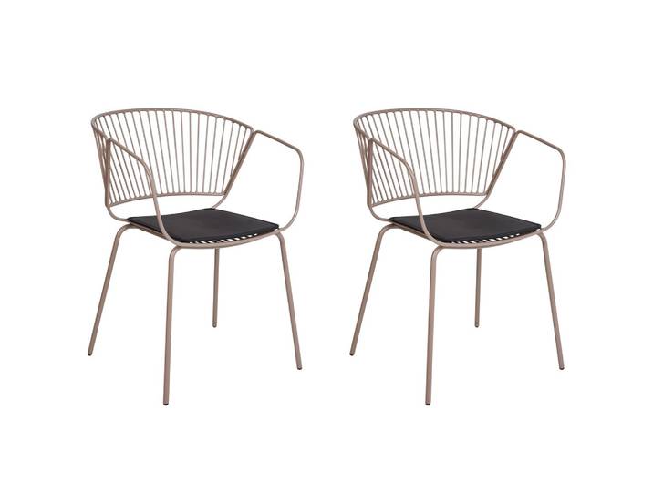 METALLSTUHL 2er-Set Beige Rigby