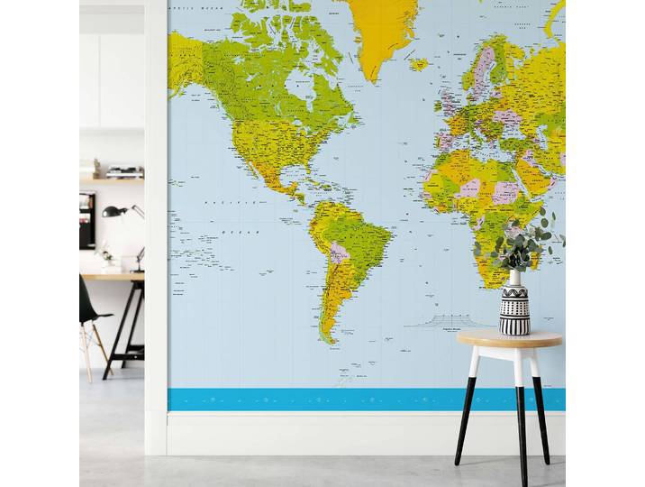 Papier peint World Map 3 x 2cm