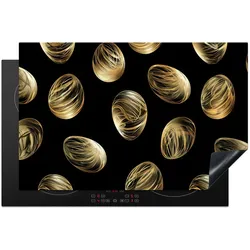 HERDABDECKPLATTE Eier - Gold - Muster Induktionsmatte 81x52 cm
