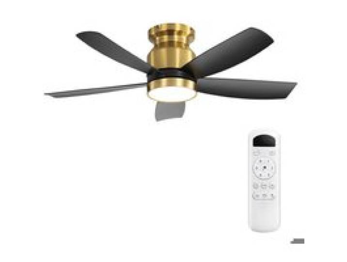Ventilateur compact extra-plat 42 pouces blanc ABS pour chambre moteur silencieux inversable 6 vitesses et VENTILATEUR DE PLAFOND