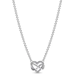 Pandora 392666C01-50 Silberkette für Damen Funkelndes Unendlichkeits-Herz