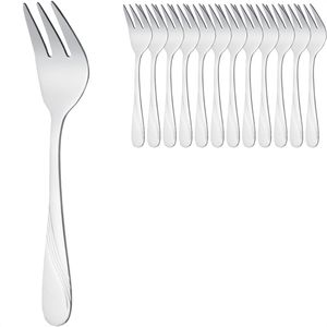 Gräwe Kuchengabeln Stralsund, silber poliert, Edelstahl 18/0, 14 cm, 12 Stück