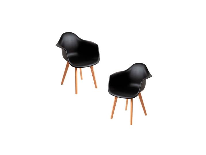 2er Set Belu Stühle - Schwarz