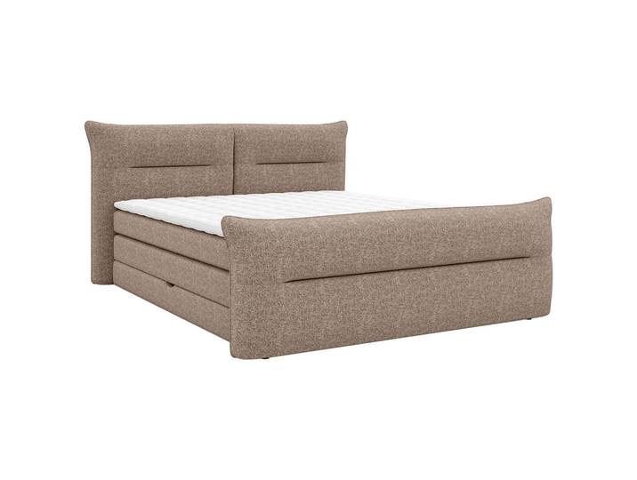 Chameo Boxspringbett, Braun, Kunststoff, H2, 7-Zonen, 180x200 cm, Bettkasten, gepolstertes Kopfteil, Stoffauswahl, Topper durchgehend, In verschiedenen Grössen erhältlich, Härtegradauswahl, Matratze geteilt, Bezug mit Silberionen antiallergisch, Schlafzimmer, Bett, Doppelbetten