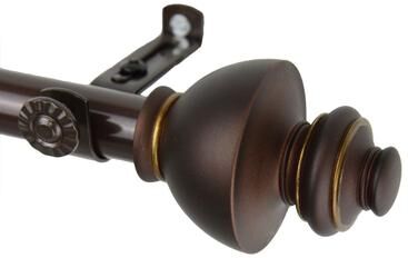 InStyleDesign Monarch Adjustable Cocoa Curtain Rod Set