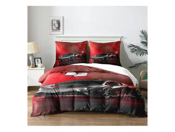 LuxusKollektion Jugendbettwäsche Rennwagen Bettwäsche Set 220x240cm Mikrofaser