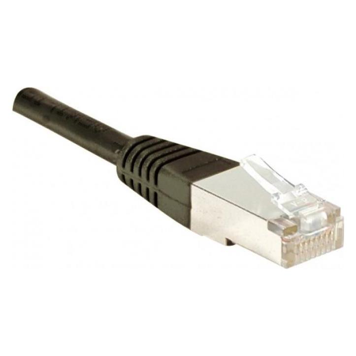 Exertis Connect Patchkabel F/UTP, CAT.5e, schwarz, 0,3 m Patchkabel mit besonders schmalem Knickschutz (F/UTP, CAT5e, 0.30 m) (857120)