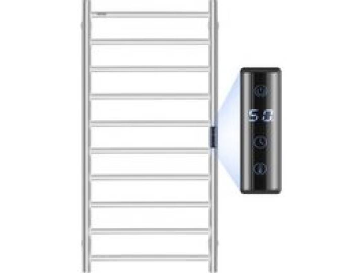 VEVOR Radiateur Sèche-Serviettes Électrique 10 Barres, Porte-Serviettes Chauffant Mural, Chauffe-Serviettes à Température Réglable, Étanche IPX5, avec Minuterie et Écran d'Affichage LED, Salle de Bain