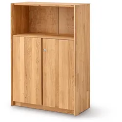 Abschließbarer Aktenschrank aus Wildeiche Massivholz Drehtüren