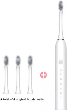 Inspire Curations USB Electric Toothbrush For Adults IPX7 Waterproof Sonic Toothbrush With 6 Cleaning Modes white