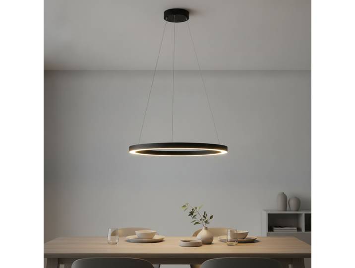 Ronde hanglamp Deos zwart Lyora - 109386