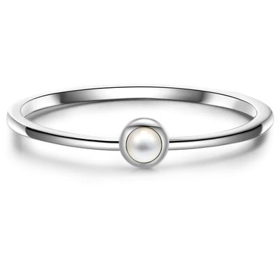 Solitärring GLANZSTÜCKE MÜNCHEN "GSM1410" Gr. 60, silber, Fingerringe, Damen, 60, 1,1mm, aus Sterling silber