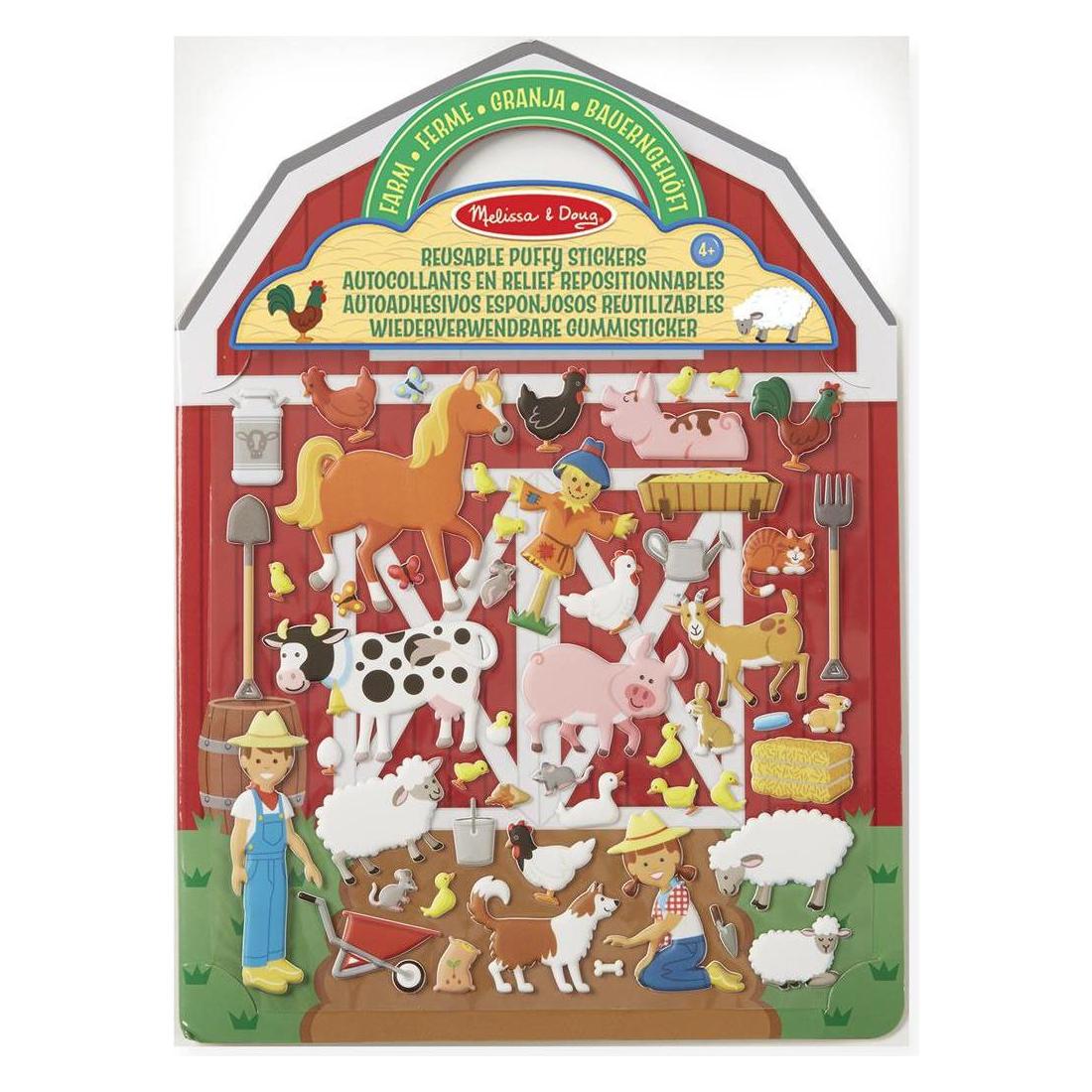 Melissa & Doug Reusable Puffy Stickers Playset Farm (52 Sticker) (6073493)