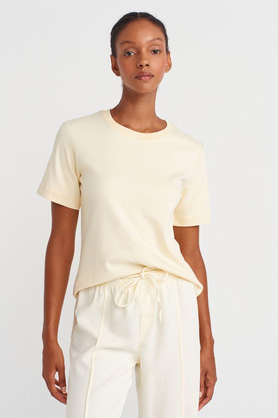 Dames Katoenen Rondhals T-Shirt