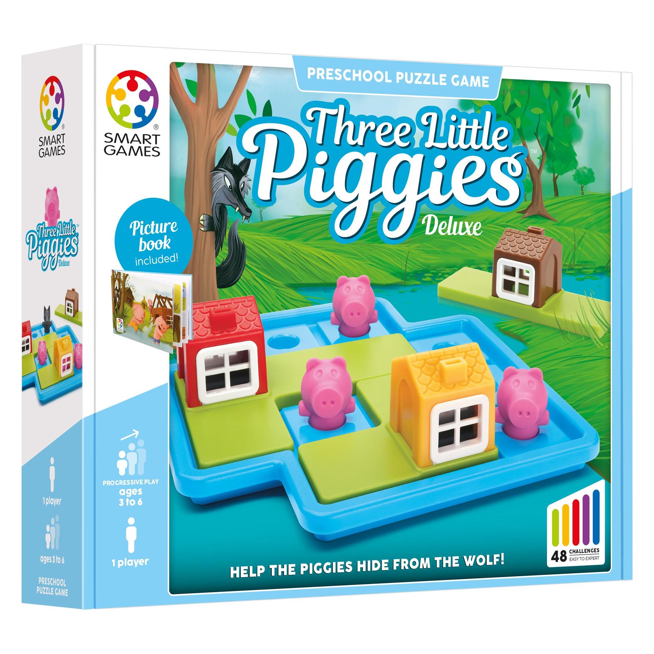 Smart Games Knobelspiel Three Little Piggies - Deluxe (Deutsch, Englisch, Französisch, Italienisch, 1 Spieler) (141875)