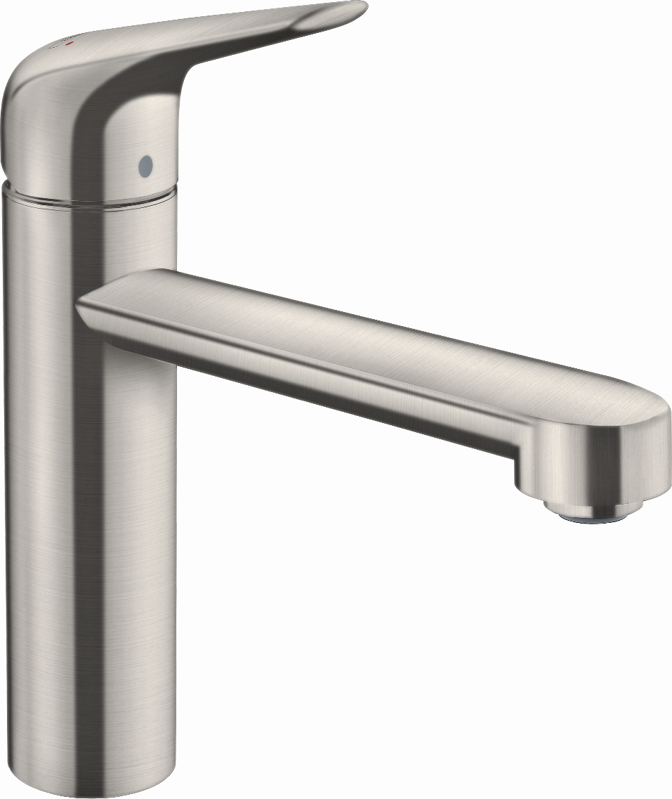 Hansgrohe Focus M42 mitigeur de cuisine 120 1jet 71806800 bec orientable 360°, aspect inox