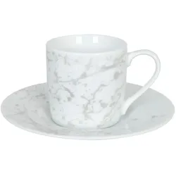Könitz Porzellan GmbH Könitz Espressotasse mit Untertasse Silver Splash, Kaffeetasse, Espressobecher, Porzellan, 85 ml, 11 5 053 2629