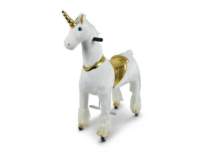 TPFLiving Reittier Einhorn Paula - Größe S - Farbe: weiß, Schaukeltier für Kinder ab 3 bis 6 Jahren - Sitzhöhe: 53 cm