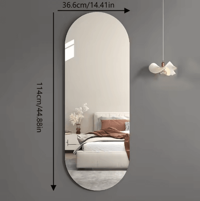 Inspire Picks Arched Acrylic Full Length Mirror Self Adhesive Decorative Wall Mirror Panel 36.6x114cm 2pcs