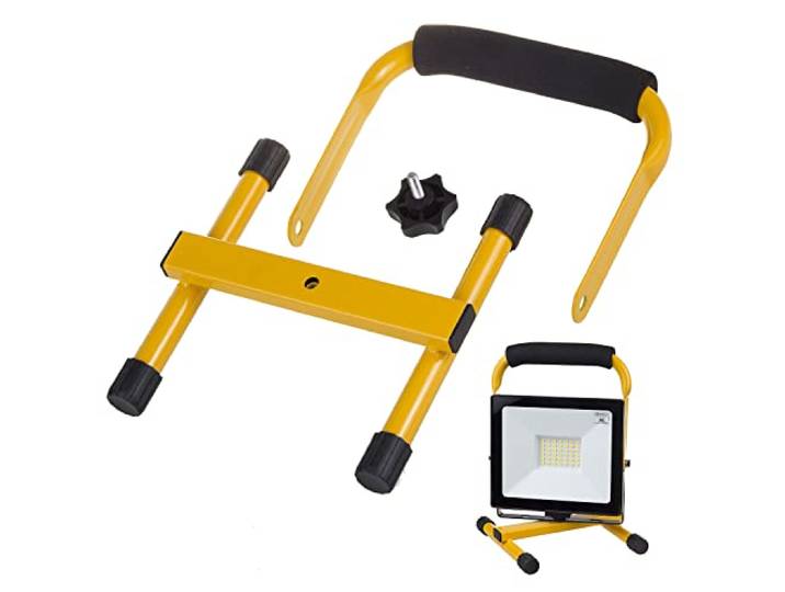 Maclean MCE652 Support de sol pour projecteur LED Projecteur de travail Trépied Projecteur de chantier Rotatif Acier (pour MCE550 / MCE650)