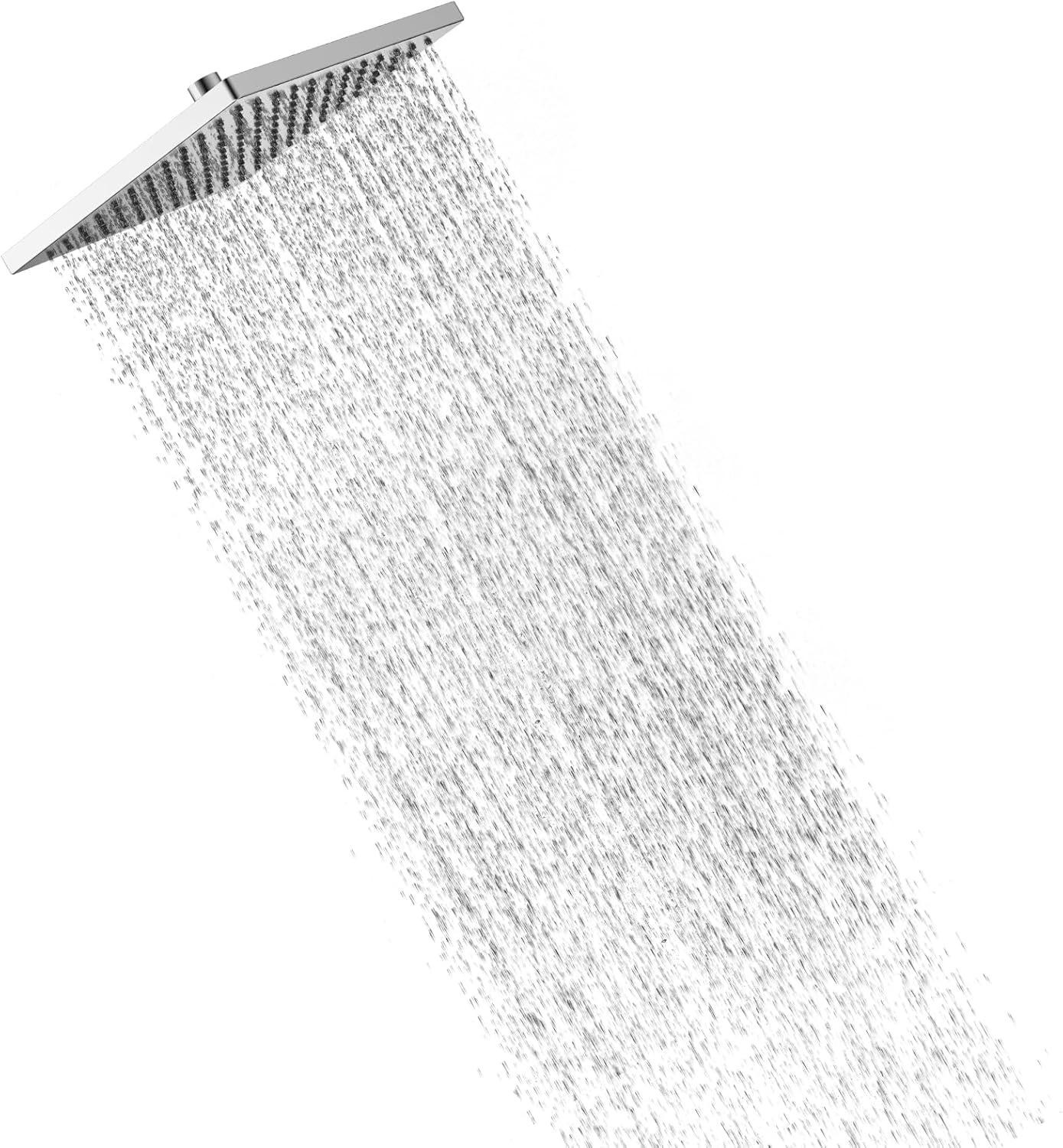 Merkloze vierkante regendouche 30 cm in chroom RVS voor de badkamer