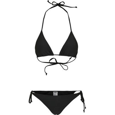 Bügel-Bikini URBAN CLASSICS "Urban Classics Damen Ladies Recycled Triangle Bikini", Damen, Gr. L, N-Gr, schwarz, 83% Polyester, 17% Elasthan, Bikini-Sets Bügel-Bikini
