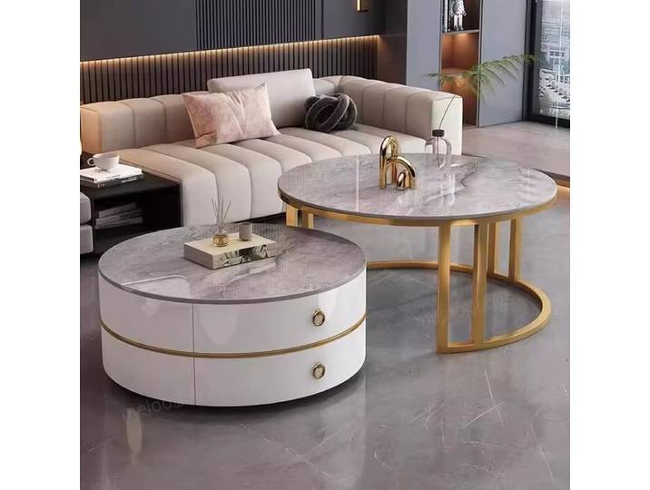 Glam Tables basses nordiques rondes simples Tables basses en métal de luxe Design moderne Muebles Para El Hogar meubles de salon