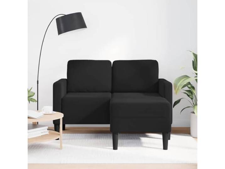 KTHLBRH L Sofa 2-Sitzer schwarz Samt 125 cm Komfortabler Schaumstoff, robuste Struktur, platzsparendes Design, für Wohnzimmer