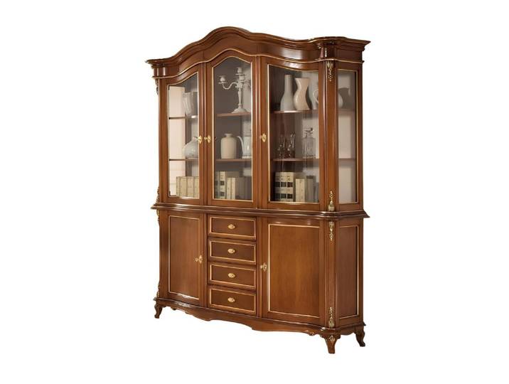 Xlmoebel Vitrine Holz Vitrine mit Glasfront für stilvolle Aufbewahrung (1-St., Vitrine) Hergestellt in Europa