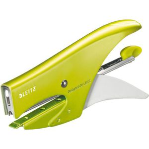 Leitz Heftzange 55311154, WOW, aus Metall, grün metallic, geschlossene Heftung, Heftleistung bis 15 Blatt