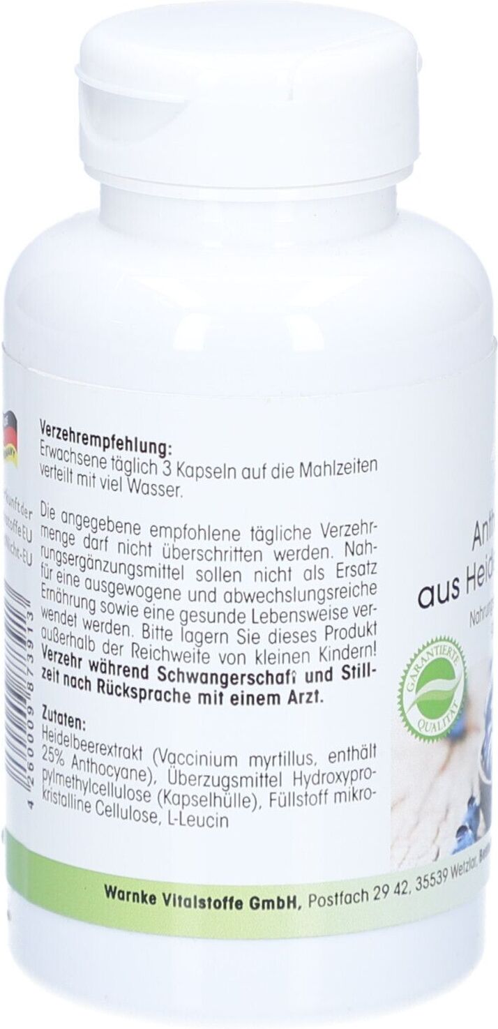 WARNKE Anthocyane aus Heidelbeerextrakt Kapseln 90 St